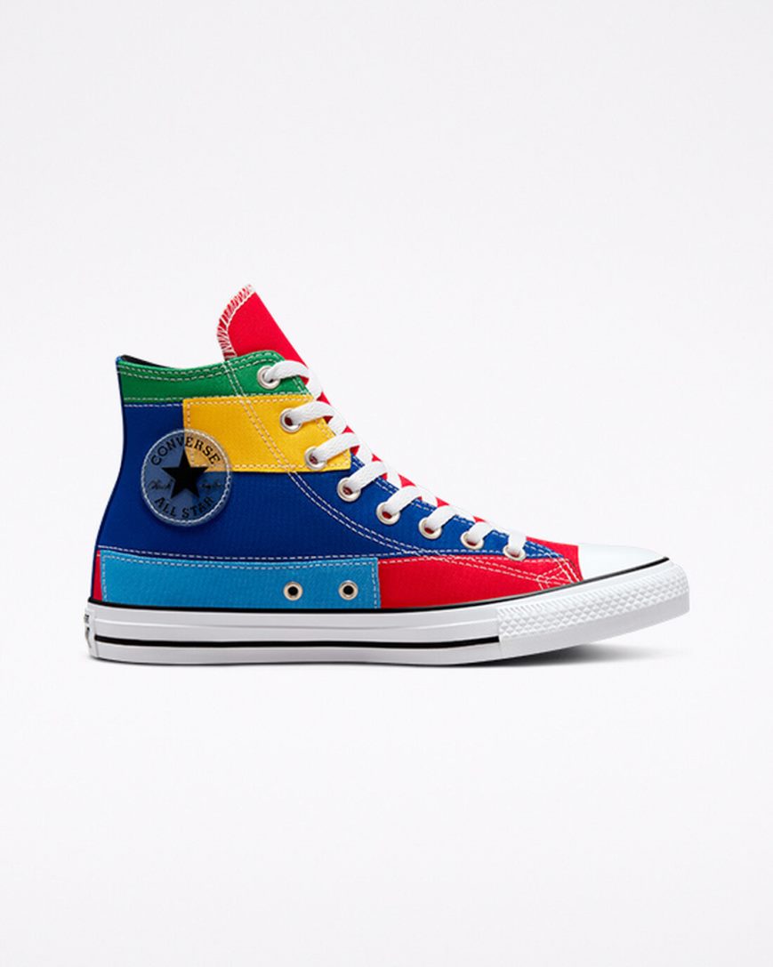 Tenisky Vysoke Converse Chuck Taylor All Star Patchwork Panske Červené Modre | SK GOLWJ0